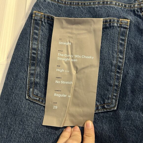 Everlane Jeans The Curvy 90s Cheeky Straight Denim 29 Blue High Rise Mom Retro - Picture 12 of 14